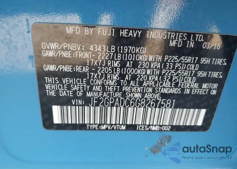 2016 Subaru Crosstrek 2.0I Premium из США, поврежденный, VIN JF2GPADC6G8267581